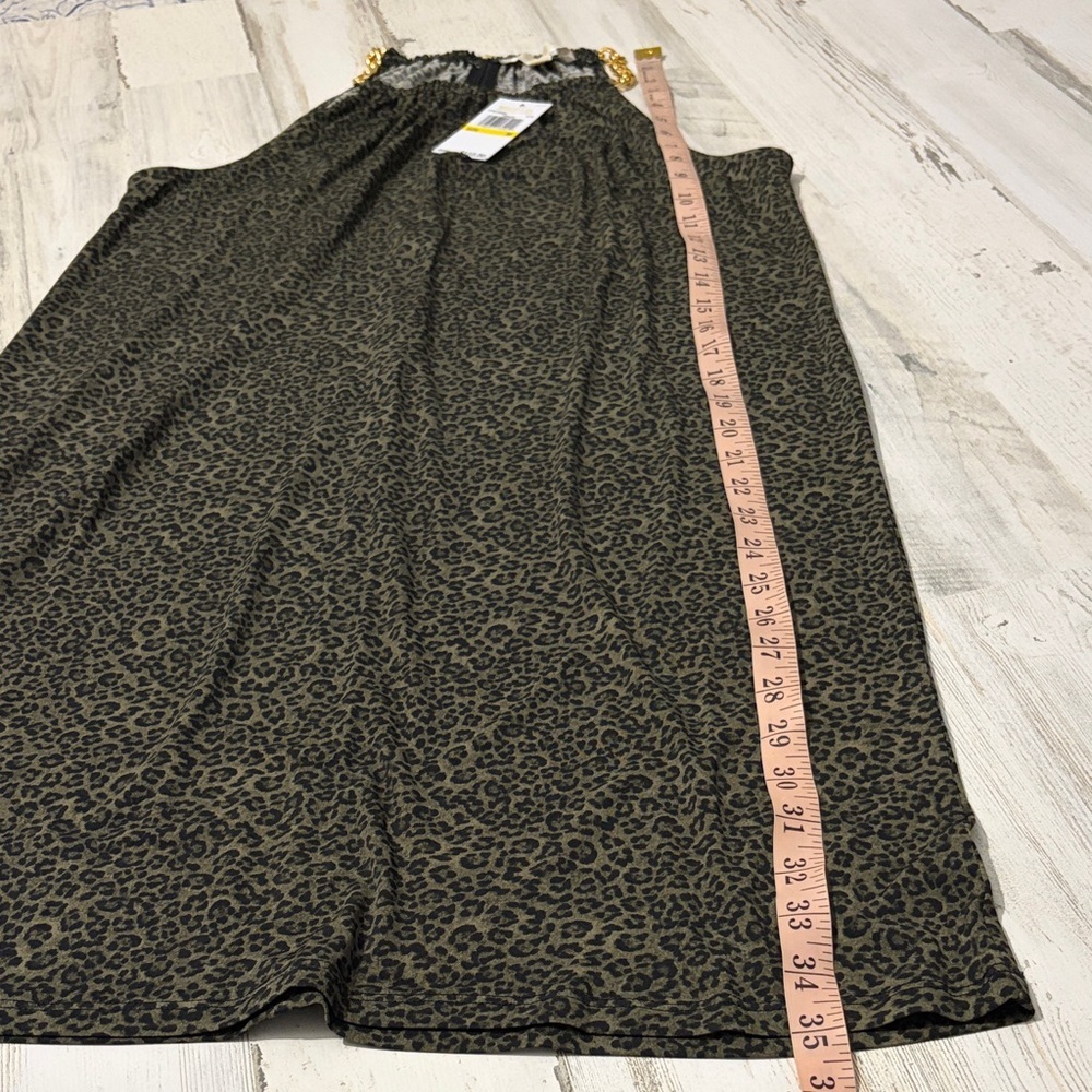 MICHAEL Michael Kors Black and Green Leopard Print Dress Size M NWT - Picture 7 of 8